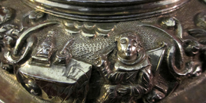Cáliz (detalle). Querétaro (México). Primer tercio siglo XVIII. Parroquia del Salvador. Cortegana