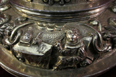 Cáliz (detalle). Querétaro (México). Primer tercio siglo XVIII. Parroquia del Salvador. Cortegana (Huelva).