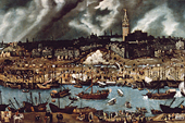 Alonso Sánchez Coello (atrib.)Vista de Sevilla. España. Último tercio siglo XVI.